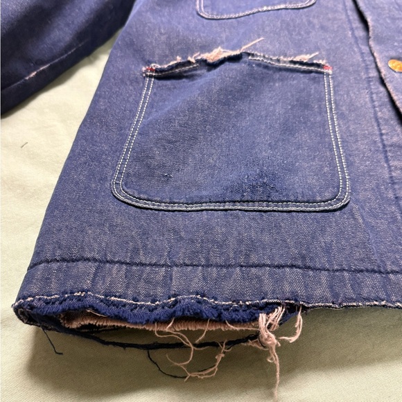 Vintage Wrangler Denim Chore Jacket Lined Size 40 - Picture 7 of 11